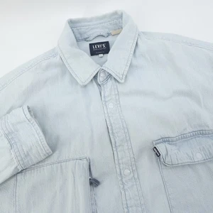 Camisa Levi's Hecha a Mano Denim Lavado Ligero Abotonada Para Hombre Grande - Imagen 1 de 7