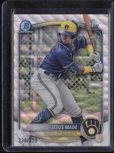 2025 Bowman Chrome Wave Refractor #BCP50 Jesus Made 336/350 RC Rookie - Picture 1 of 2