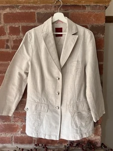 Bianca Light Beige Linen Blazer Jacket UK12 Smart Tailored Jacket - Picture 1 of 10
