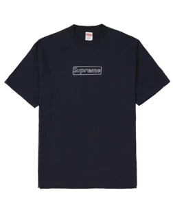 Supreme KAWS Chalk Logo Tee Navy (SS21T7) Size Medium - Picture 1 of 3