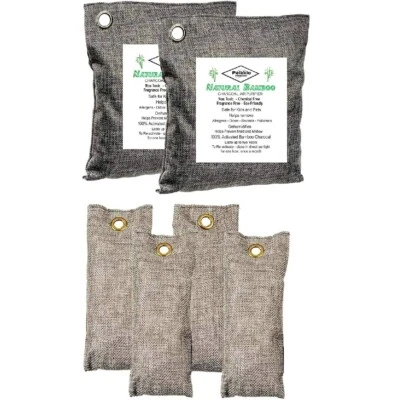Bamboo Charcoal Air Purifying Odor Absorber Car Closet 2 x 200g & 4 x 75g Bags - Image 1 of 3