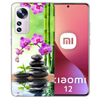TPU Cover Case do Xiaomi 12 Pro (5G) Druk fotograficzny Orchidea Bambus i kamienie bazaltowe