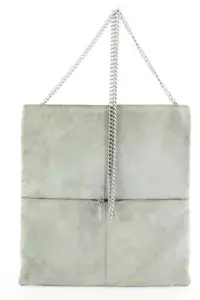 Chanel Grey Suede Flat Chain Crossbody Bag 1c815a - Picture 1 of 12