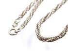 .925 STERLING SILVER Vintage Foxtail Link Chain Twisted Necklace, 10.00g - S77