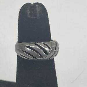 Vintage 925 Sterling Silver Signed Ring Size 5 Baroque Novelty Women's Jewelry - Picture 1 of 13