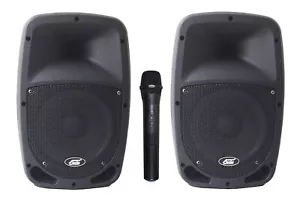 Audio2000'S Two AWP6407 PA Speakers & One Wireless Headset or Handheld Mic - MR - Picture 1 of 25