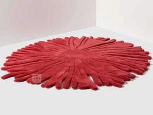 Red Rose Irregular Shaped  Hand Tufted Carpet For Living Room Buy 1 Get 1 Free - Picture 1 of 12