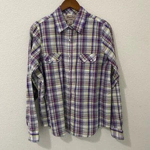 Camisa occidental para mujer Wrancher by Wrangler púrpura a cuadros cierre a presión talla XL - Imagen 1 de 8