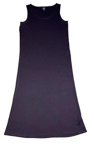 Eileen Fisher Brown Viscose Spandex Sleeveless Stretch Maxi Dress Sz M - Picture 1 of 8