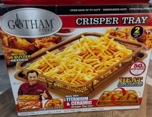 Gotham Steel Crisper Tray Titanium & Ceramic 2-Pcs Set Basket/Tray Non-Stick(4F) - Picture 1 of 3