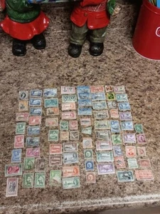 Lot of 80 Vintage Postage Collectible Stamps from Various Places - Picture 1 of 3