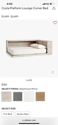 Marco de cama de madera Teen Pottery Barn Queen Size Foto 1 de 2