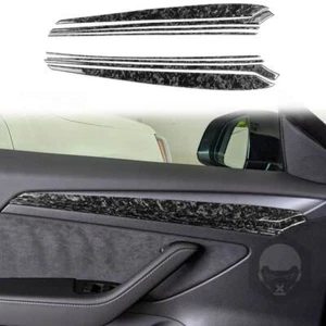 Forged Carbon Fiber Interior Door Panel Cover Trim for Tesla Model 3/Y - Imagen 1 de 6