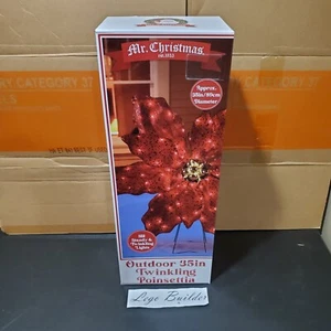 Mr Christmas 35" Poinsettia LED Light-Up Christmas Outdoor Yard Decor Sculpture - Picture 1 of 2