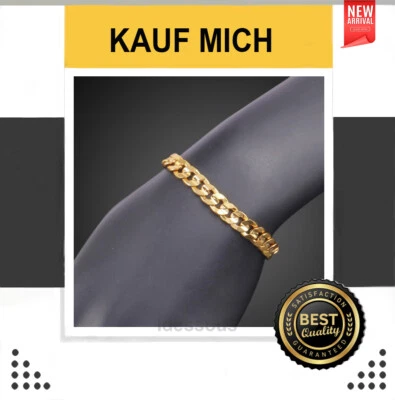 Königskette Herrenkette Panzerkette 8MM Armband für Herren Damen 21cm vergoldet - Bild 1 von 4