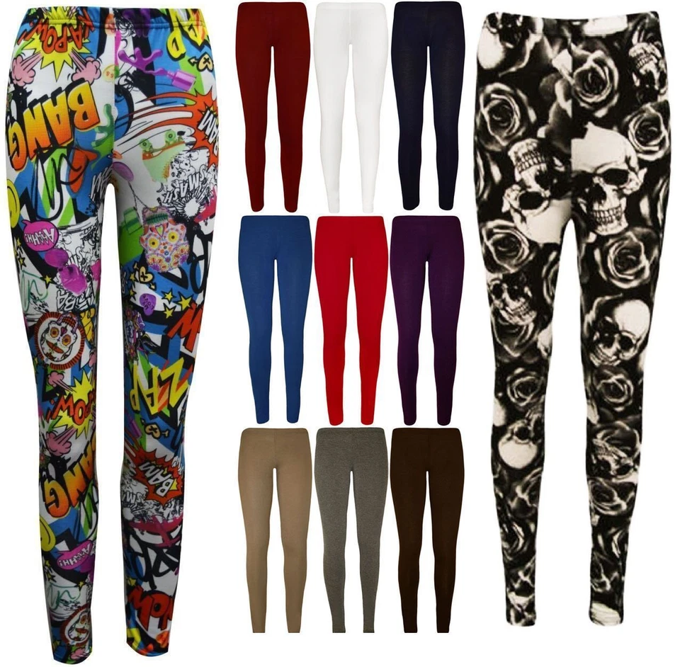 Women Ladies Full Length Printed Legging Jeggings Stretchy Pants Skinny Leg 8-26 - Image 1 of 1