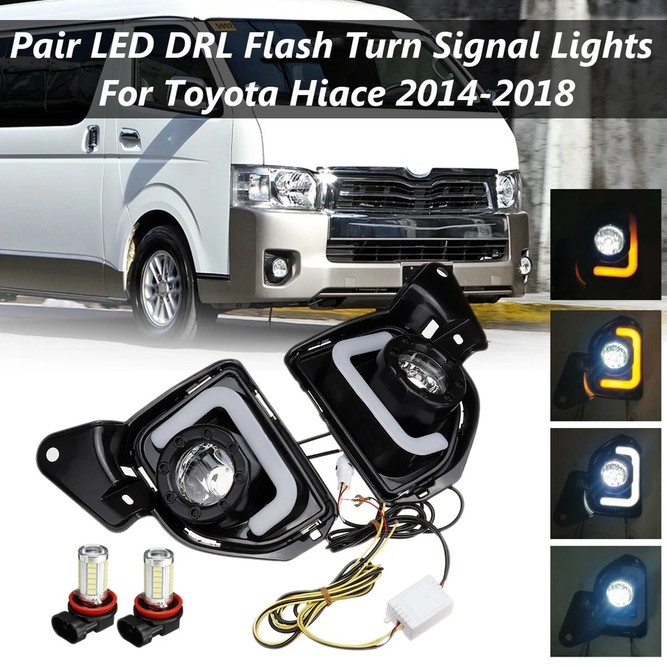 Luz antiniebla de conducción diurna DRL con señal de giro para Toyota Hiace 2014-2018 Foto 1 de 4