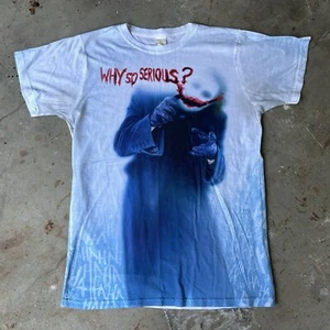 Mens L The Joker Dark Knight Why So Serious? Tee T shirt Batman DC Comics Warner - Picture 1 of 11