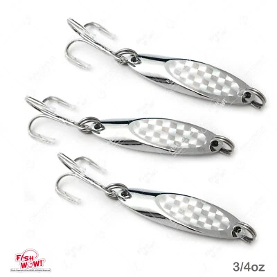3шт рыбы WOW! 3/4 унц хром серебро лазера рыболовства Kast ложка чемпион кастинг новый - Изображение 1 из 4