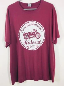 2019 Devon Air Ambulance Ride Out T-shirt Burgundy UK XL - Picture 1 of 3