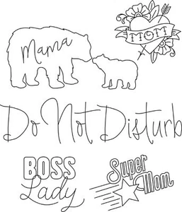 Aunt Martha's MOTHER'S DAY Mama Bear Boss Lady Embroidery Transfer Pattern Sheet - Imagen 1 de 1