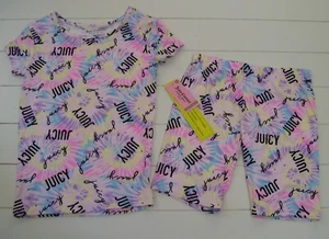 Girls Juicy Couture 2 Pc Very Soft Shirt Shorts Snug Fit Pajamas Set Sz 8 or 10 - Picture 1 of 4