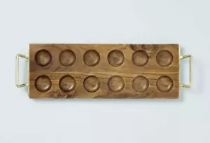 Wood Egg Tray (Easter) - Metal Handles Brown/Gold - Hearth & Hand with Magnolia - Picture 1 of 4