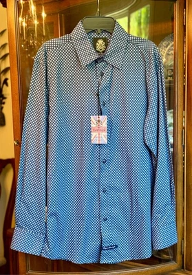 Men's English Laundry Long Sleeve Button Shirt Size Small Blue Print NWT - image 1 of 4