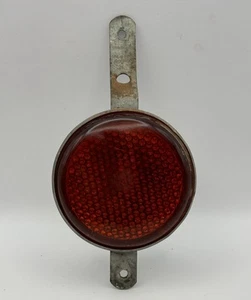 Old Bike Accessory Antique Bicycle Vintage Wald MFG. Large Red Glass Reflector - Picture 1 of 8