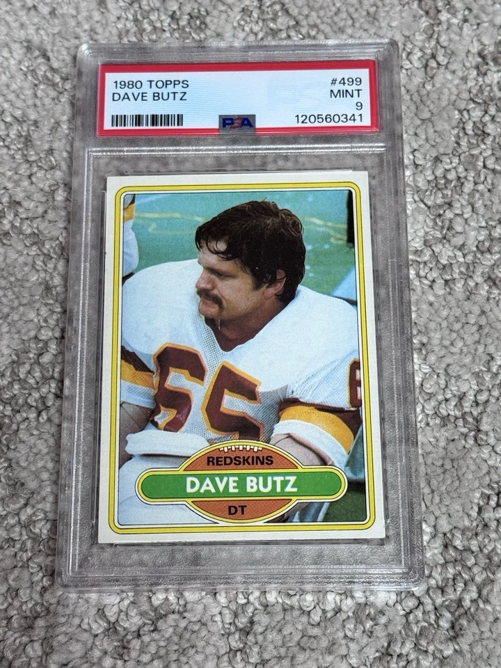 Tarjeta de fútbol americano 1980 Topps PSA 9 Washington Redskins Dave Butz novato Foto 1 de 1