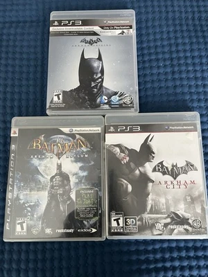 Lot of 3 Batman Arkham Games PS3 Trilogy Origins, Asylum, City Playstation 3 CIB - Image 1 of 2