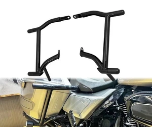 Saddlebag Guards for Harley Touring 09–24 – Rear Crash Bars, Chrome/Black - Picture 1 of 7