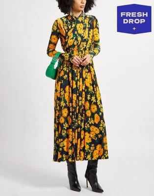 PVP €2450 BALENCIAGA Maxi Vestido FR36 US4 UK8 S Efecto Envolvente Floral Hecho en Italia Foto 1 de 4