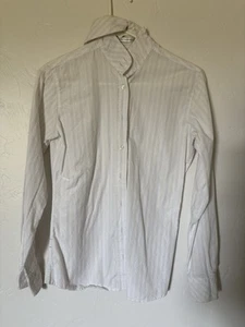 Youth white English show shirt with purple and silver pinstripes - Picture 1 of 3