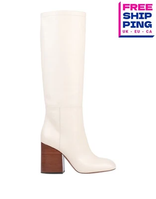 RRP€1040 MARNI Leather Knee High Boots US6 UK3 EU36 Ivory Made in Italy - Image 1 of 4