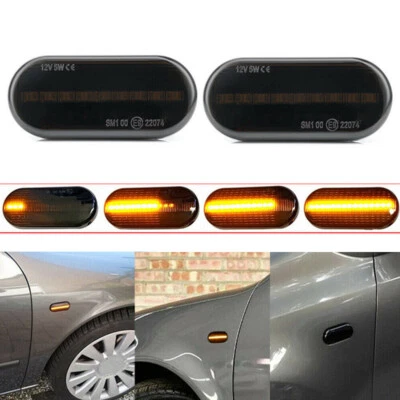 2x LED Lightbar Seitenblinker Schwarz für Seat Ibiza 2 3 4 Leon Mii Toledo 1 2 3 - Bild 1 von 4