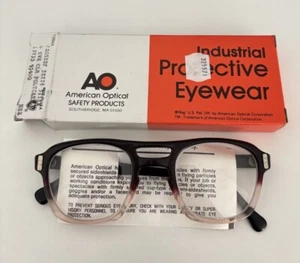Vintage AO American Optical Clear Poly Carb Flex-Fit 52x24 Safety Glasses w/Box - Picture 1 of 10