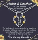 2 Piece Sunflower Mother And Daughter Necklace Set, You Are My Sunshine 