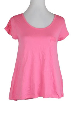 HUE Mujer Encaje Ribete Bolsillo Pijama Prendas para dormir Camisa para dormir PJ Rosa Pequeña S Foto 1 de 4