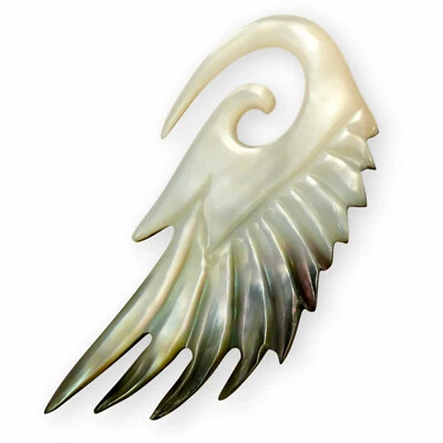 Perlmutt Engelsflügel Expander Ohrringe piercing spirale muschel plug tunnel goa - Bild 1 von 4