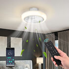 18" Enclosed Ceiling Fan Light 6 Speeds Reversible App Dimmable Bedroom Kitchen