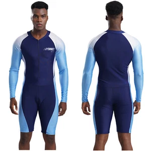 Herren Reißverschluss Bademode Triathlon Anzug Radfahren Hautanzug Speedsuit - Bild 1 von 11