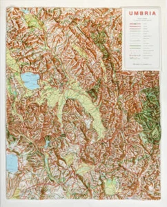 Mapa en relieve elevado de Umbría - Imagen 1 de 1