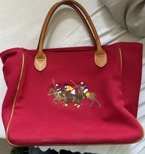 Rare Ralph Lauren Equestrian Shopper Tote Bag Leather (lightly Used) - Picture 1 of 6