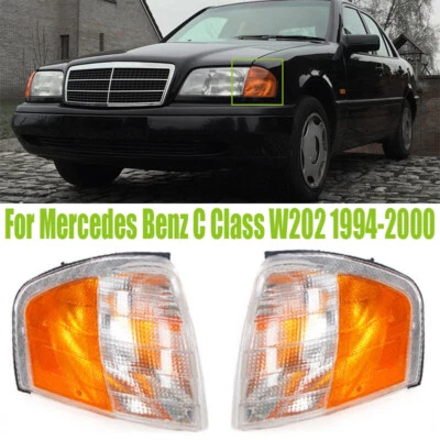 Pair For Mercedes Benz C Class W202 1994-2000 Turn Signal Corner Light Headlight - Image 1 of 4