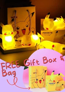 Pokemon Pikachu Night Light Kids Bedroom Light LED Toy + FREE GIFTBOX & BAG!! - Picture 1 of 17