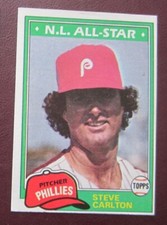 1981 Topps Steve Carlton All Star (Philadelphia Phillies) #630 HOF EX/NRMT