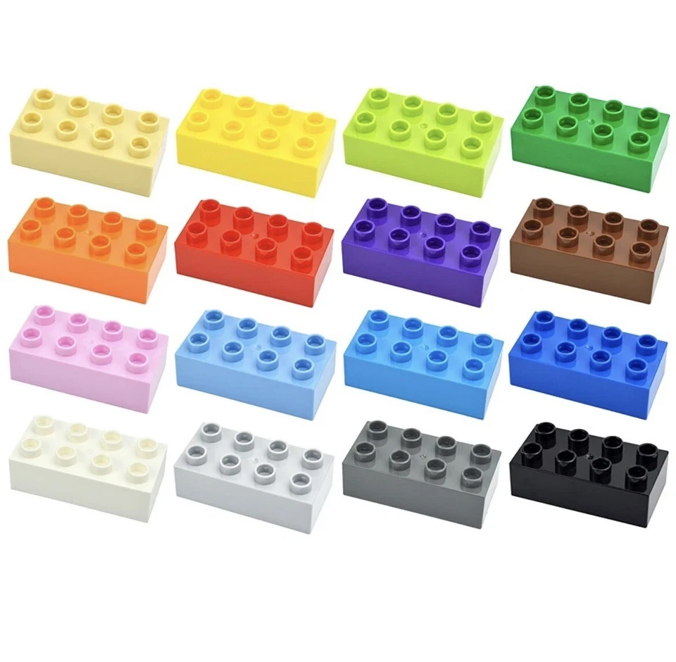 LEGO DUPLO Blocks 2X4. Thick. 40x Blocks Bundle. Variety of Colour.STEM Toy. New