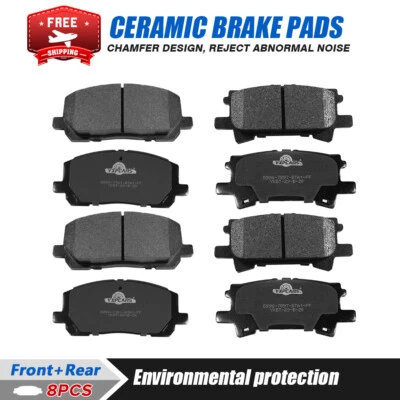 Pastilhas de freio dianteiras e traseiras de cerâmica para Toyota Highlander 2004 2005 2006 2007 - Imagem 1 de 4