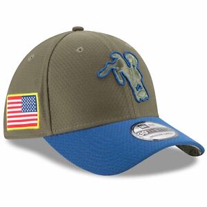 Indianapolis Colts NFL NewEra Flex Fit Hat Cap Salute To Service Olive New